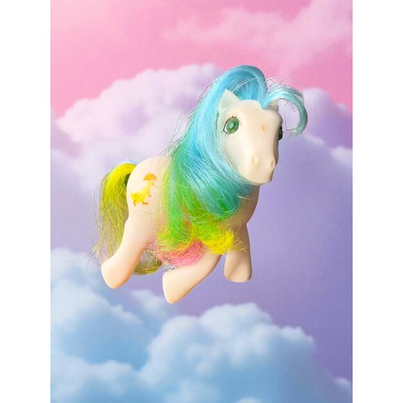 1987 G1 My Little Pony Quackers – Twinkle Eyed White Pony w/ Rainbow Hair – Coll - Picture 1 of 5